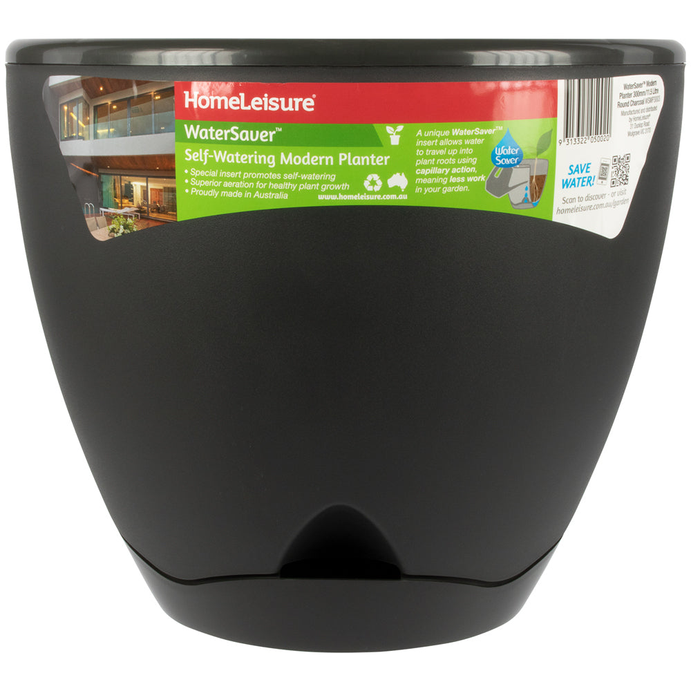 2PK Homeleisure WaterSaver Modern Round 30cm Charcoal Home Garden