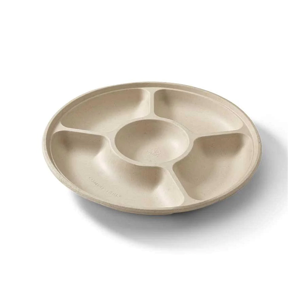 2pc Eco SouLife Compostable Harvest Compartment Serving Tray 35cm