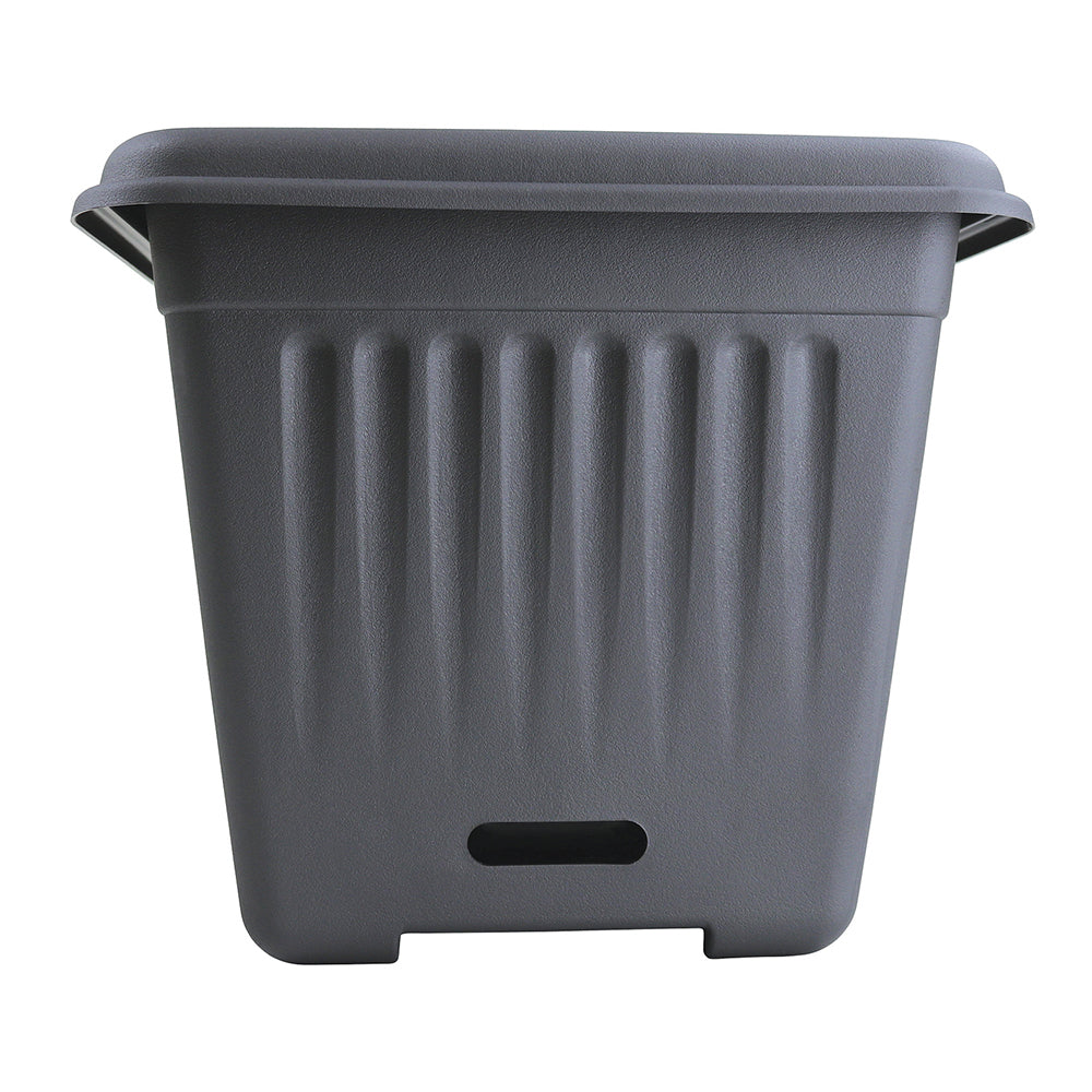 6PK Homeleisure WaterSaver Traditional Square Pot Planter 28cm Charcoal