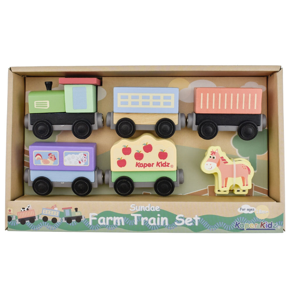 7pc Kaper Kidz Sundae Farm Train Set Kids/Childrens Toy 18M+