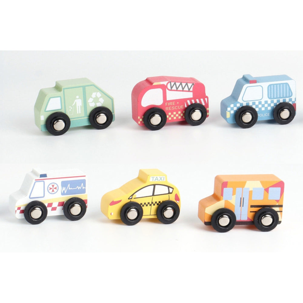 Kaper Kidz Wooden Emergency & Service Vehicles Kids Toy Set 18m+