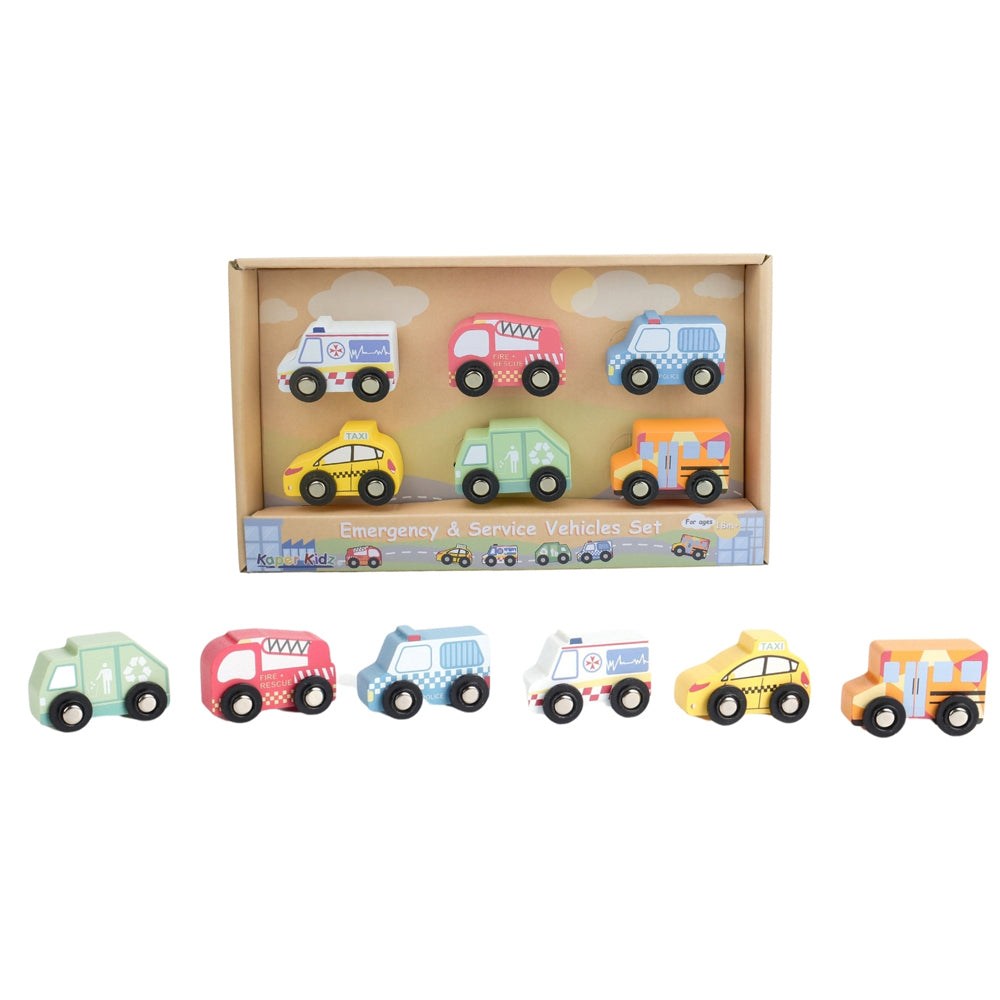 2pc Kaper Kidz Emergency Service and Little Constructors Vehicle Toy Set 18m+