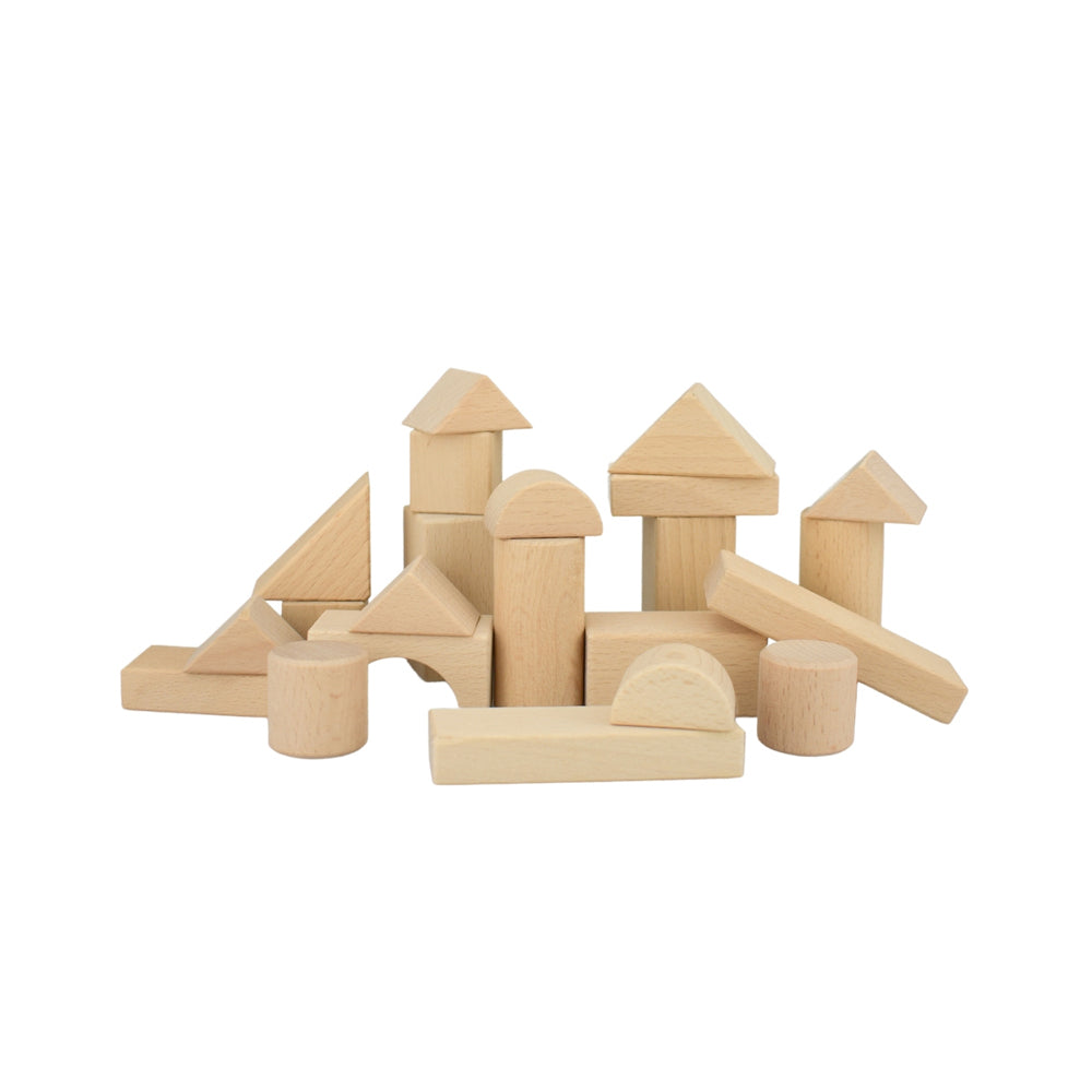 22pc Kaper Kidz Natural Wooden Blocks Kids/Childrens Toy 12m+