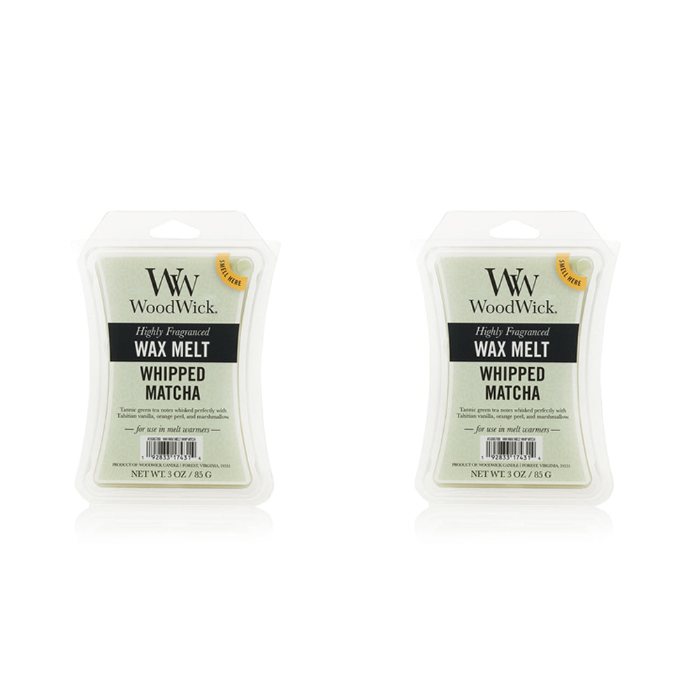 2x WoodWick Whipped Matcha Wax Melt Exquisite Fragrance