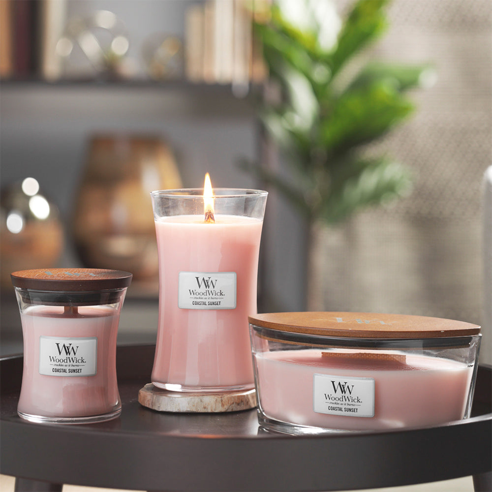 WoodWick Coastal Sunset Scented Crafted Candle Glass Jar Soy Wax Medium