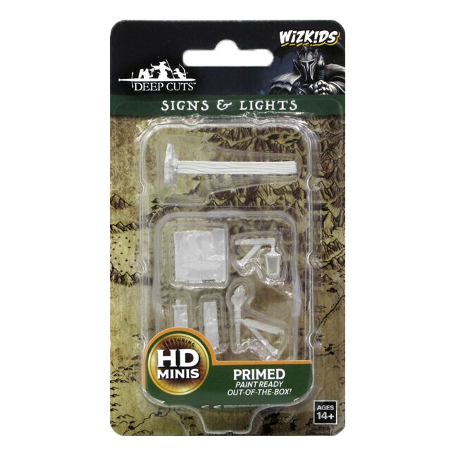 Wizkids Deep Cuts Unpainted Miniatures Signs & Lights RPG Scenery 14y+