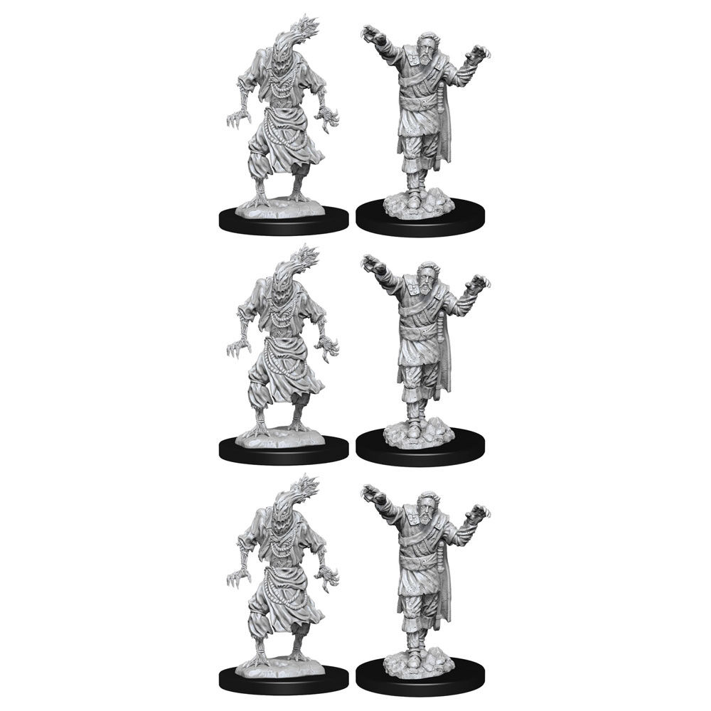 3x 2pc Dungeons & Dragons Nolzur's Marvelous Unpainted Miniatures Scarecrow & Stone Cursed