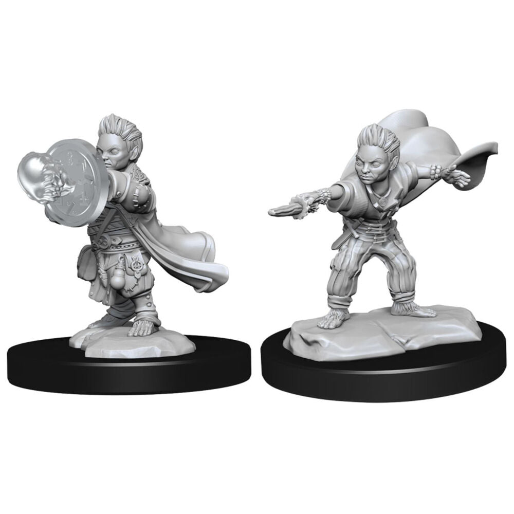 3x 2pc Pathfinder Deep Cuts Unpainted Miniatures Halfling Wizard Male
