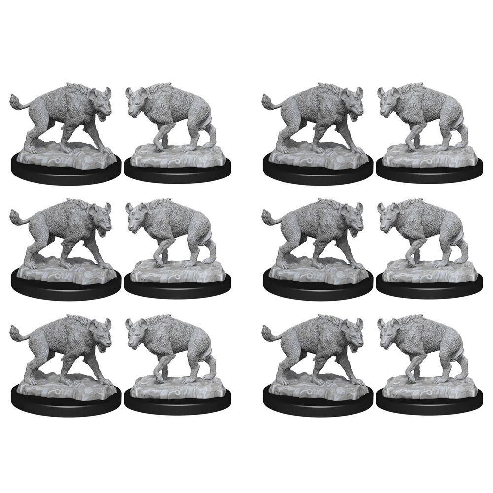 6x 2pc Wizkids Deep Cuts Unpainted Miniatures Hyenas Figure