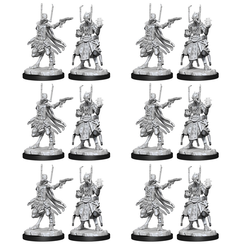 6x 2pc Starfinder Deep Cuts Unpainted Miniatures Shirren Technomancer