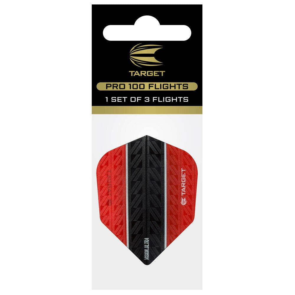 8x 3pc Target Vapor8 Vision Ultra No.6 Dart Flights Set - Red/Black