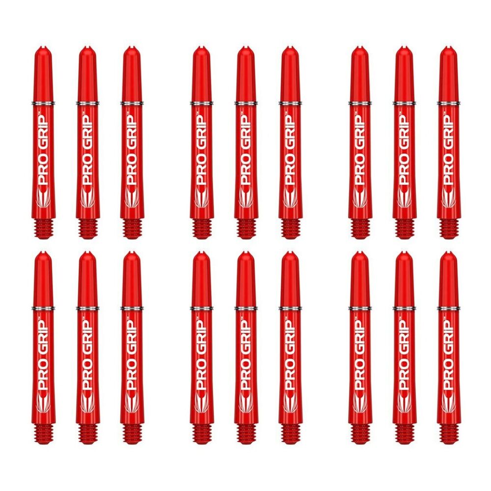 6x 3pc Target Pro Grip Shaft Dart Accessory Short - Red