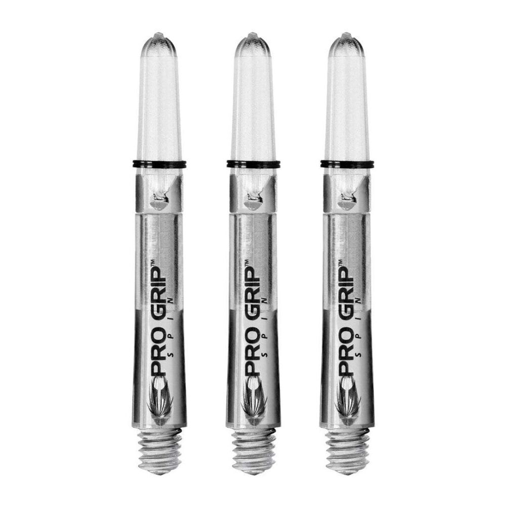 4x 3pc Target Pro Grip Spin Shaft Dart Accessory Medium - Clear