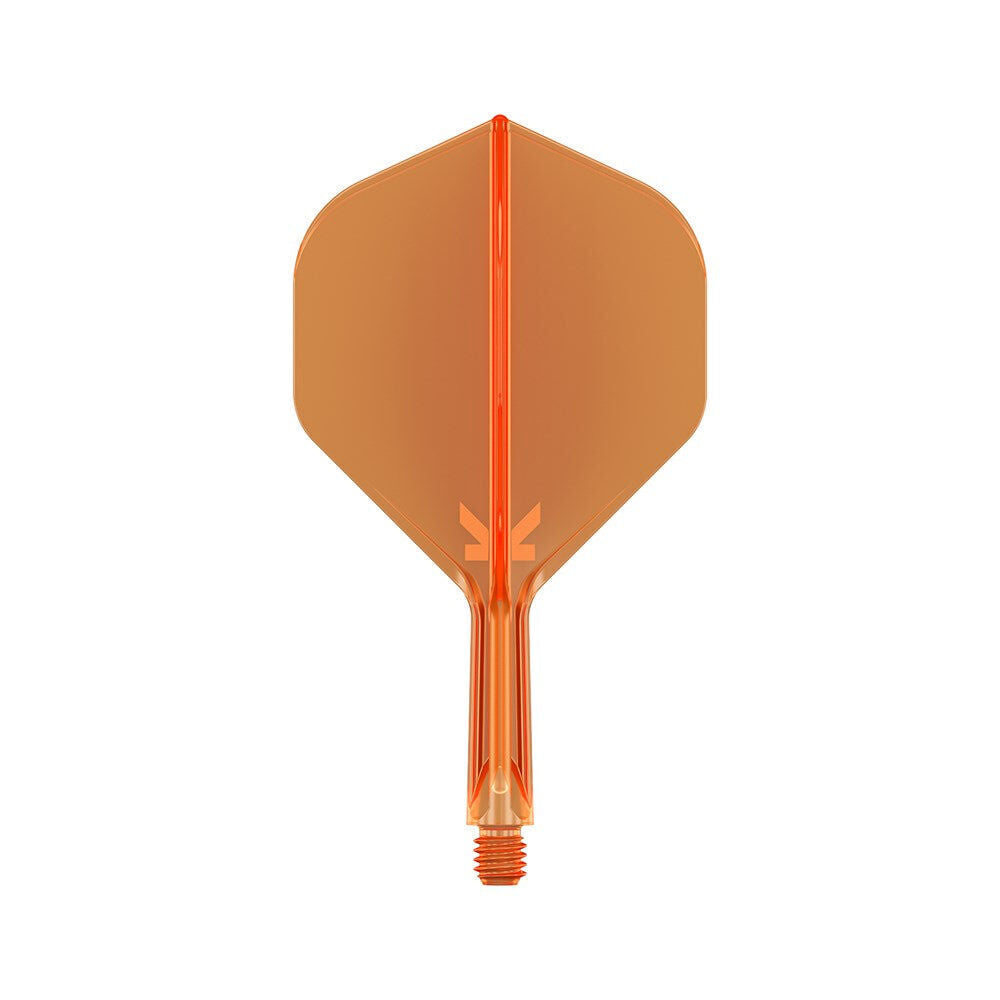 3pc Target K-Flex No 2 Dart Flight & Shaft Short 19mm - Neon Orange
