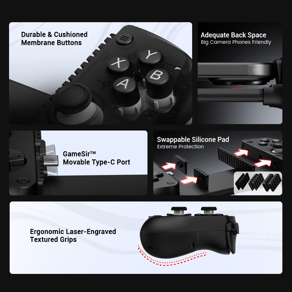 Gamesir X5 Lite Wired Game Controller for iPhone & iPad Mini/Android USB-C Black