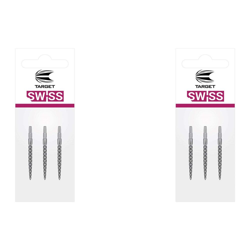 2x 3pc Target 30mm Diamond Pro Swiss Point For Darts SP Barrels - Silver