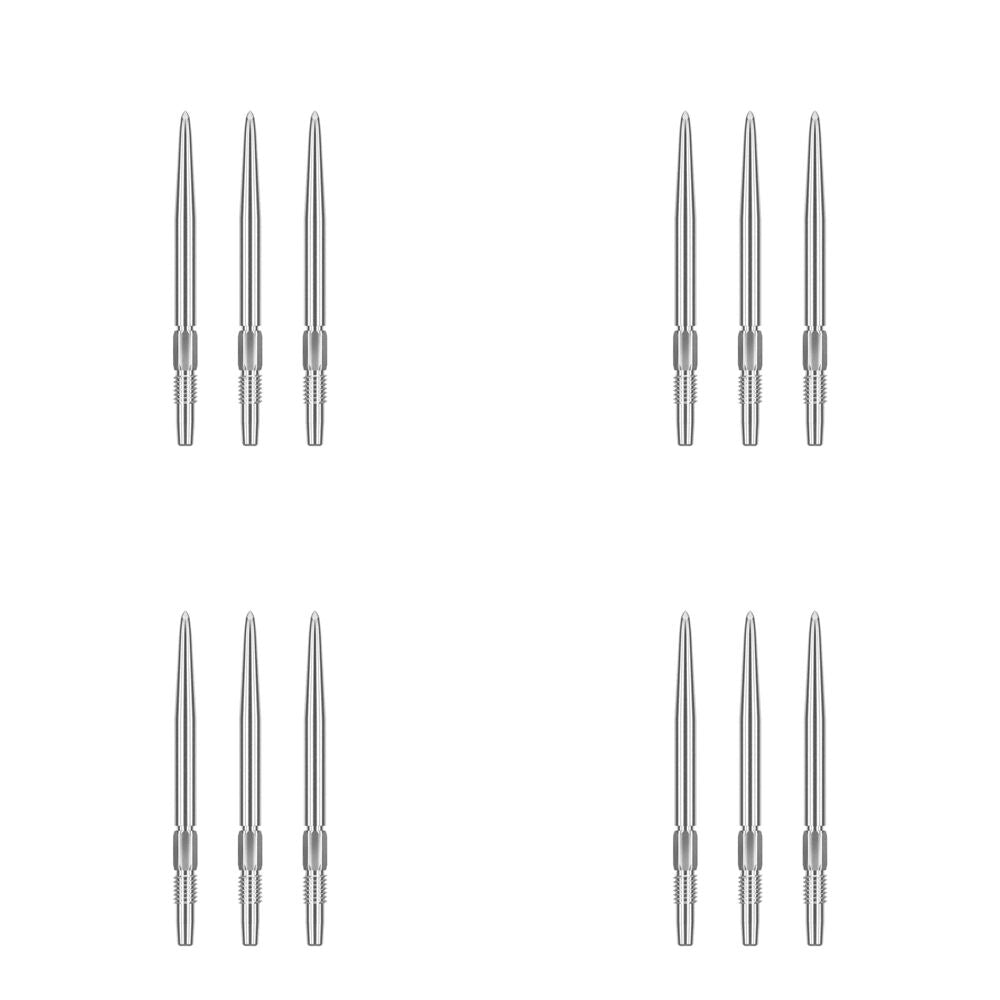 12pc Target Swiss Dart Point Pocket Size 40mm - Silver
