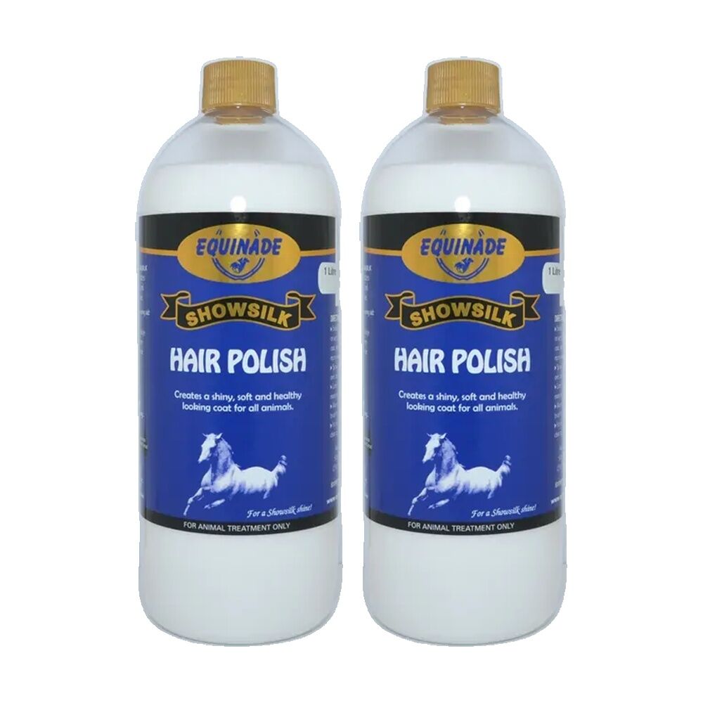 2PK Equinade Showsilk Horse Coat Hair Polish Grooming Care 1L