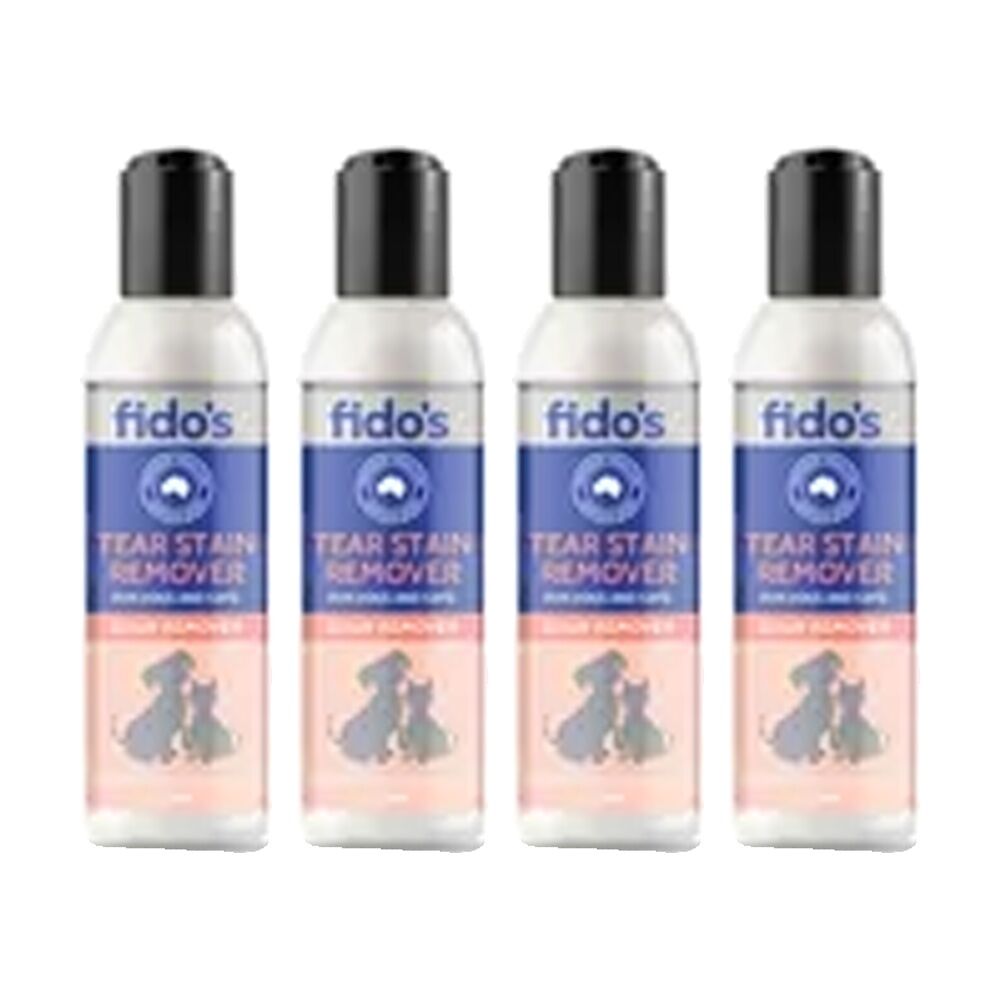 4PK Fidos Pet Dogs & Cats Tear Stain Remover Grooming Care 125ml