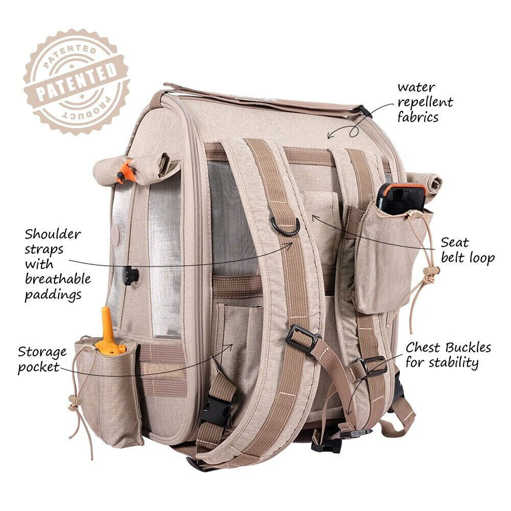 Ibiyaya Trackpack Bird Carrier Backpack/Pet Travel Bag w/ 6 Accessories