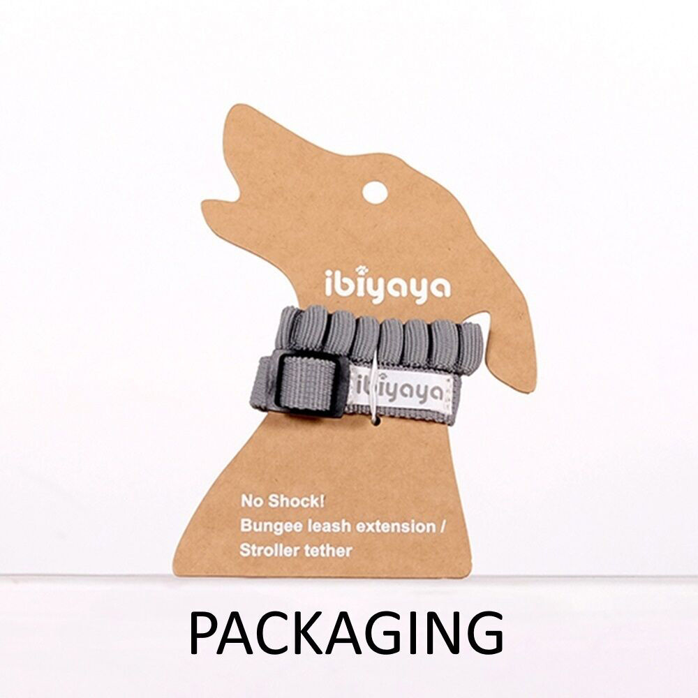 Ibiyaya No Shock Bungee Leash Extension/Stroller Tether For Cats/Dogs 50cm Grey