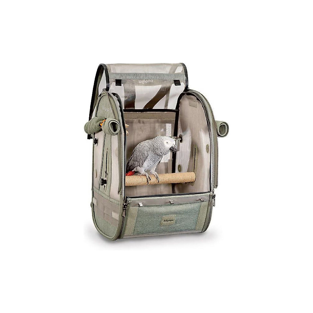 Ibiyaya Medium Trackpack/Carrier For Birds w/6 Accessories Jungle Green