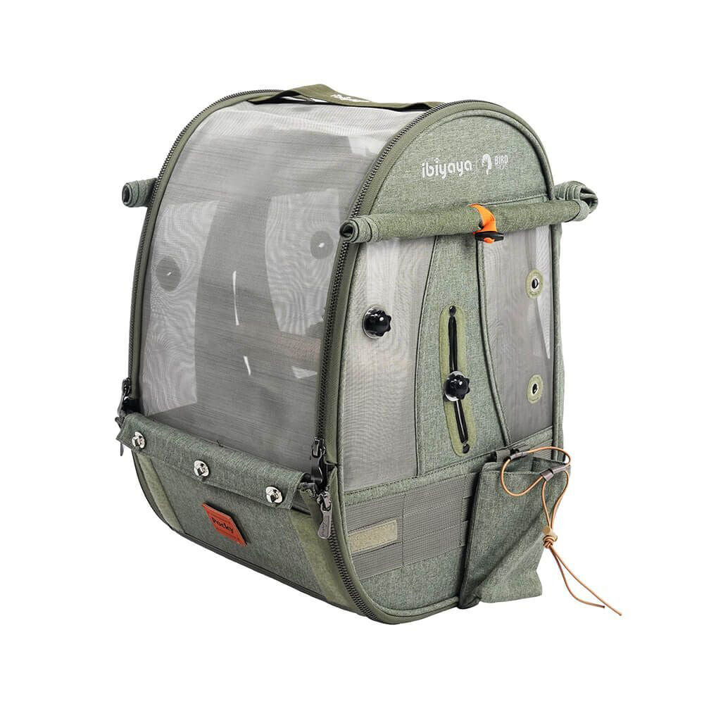 Ibiyaya Medium Trackpack/Carrier For Birds w/6 Accessories Jungle Green