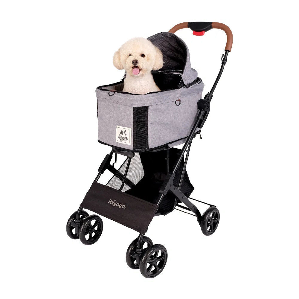 Ibiyaya Travois Tri-Fold Pet Travel System/Stroller w/Detachable Carrier XL Grey