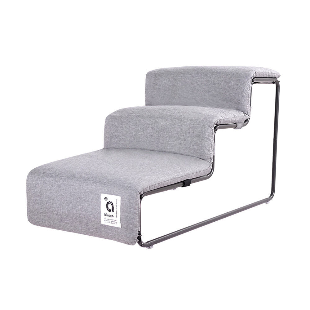 Ibiyaya Everest Practical Pet Stairs for Cats & Dogs Large Steps Grey