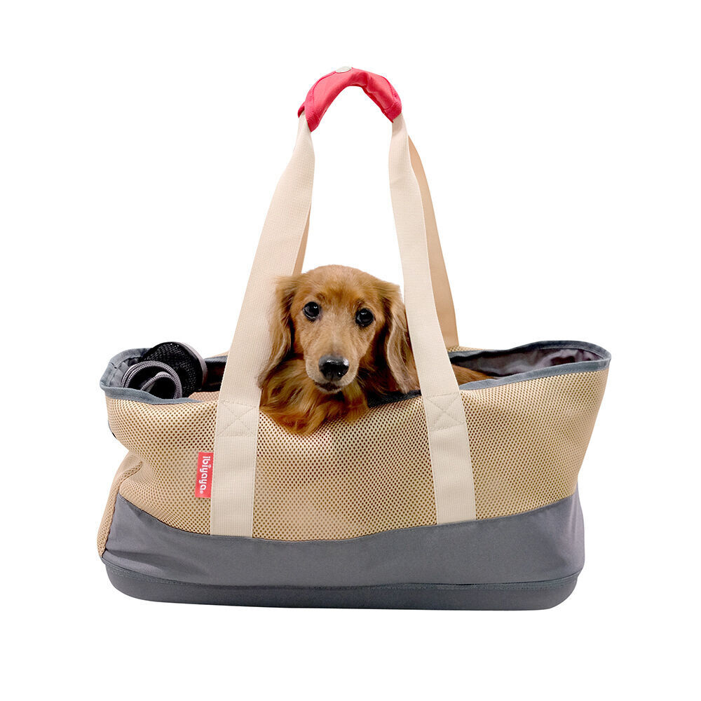 Ibiyaya Light Pet Carrier with Hardshell Base for Dachshunds & Long Pets Khaki