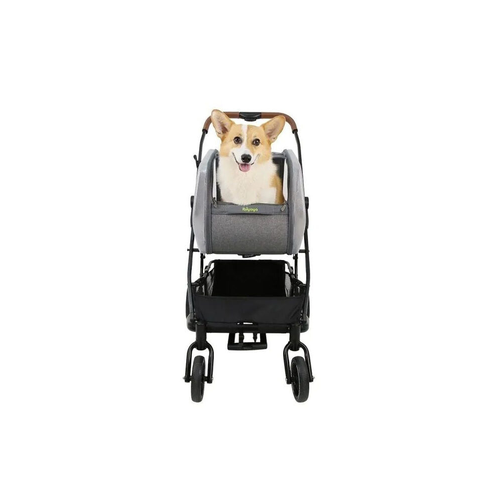 Ibiyaya NeoRider Multi-purpose Detachable Pet Stroller/Carrier Silver Mist