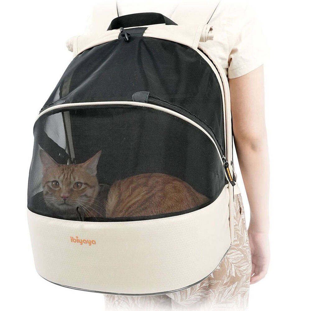 Ibiyaya Panorama Zipper-Free Small Pet Carrier/Travel Bag Buttermilk