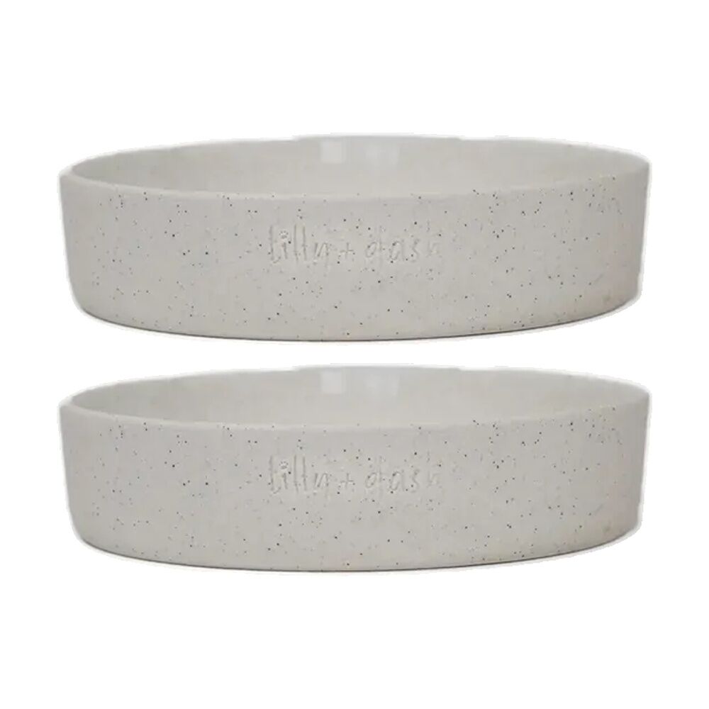 2PK Lilly & Dash Pet Cat Feeding Drinking Dish Bowl 265ml Milk Speckle