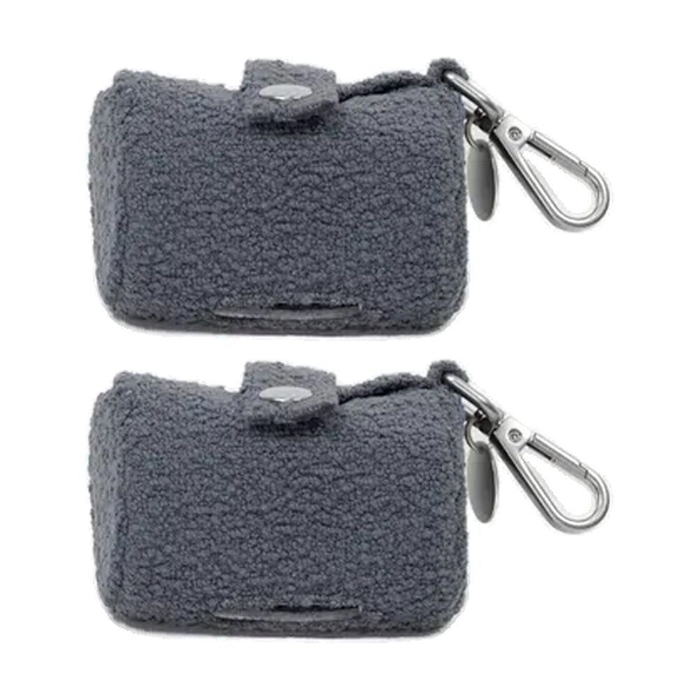 2PK Lilly & Dash Pet Dog Waste Bag Holder w/ Clip Attachment 50x50x50mm Charcoal