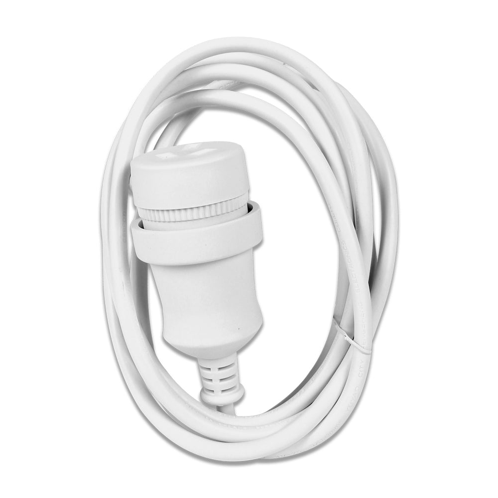2PK Crest 2m Piggy Back Plug Socket Extension Lead Cable - White