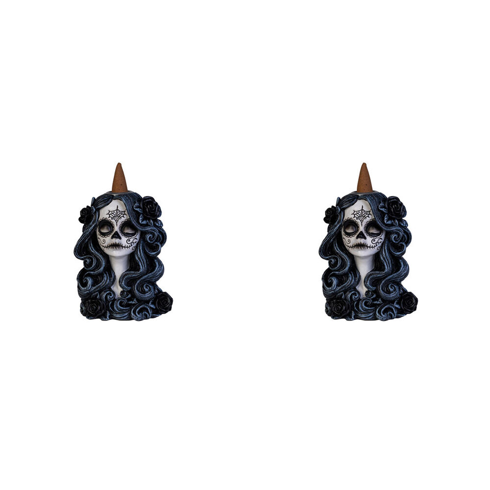 2PK Dead & Beautiful Backflow Burner Gothic Incense Black/White Black Rose