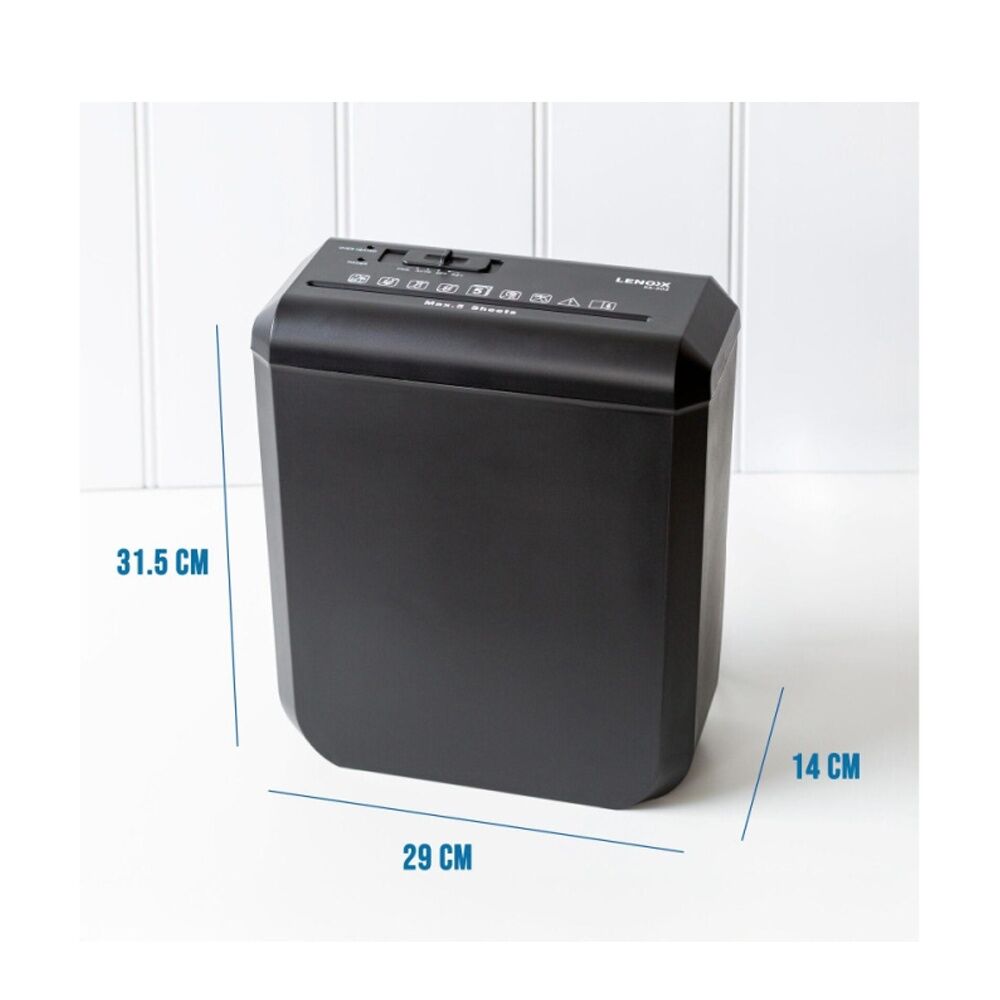 Lenoxx Paper Shredder w/10 Liter Bin 5 A4 Sheet Shred Capacity 180W Black