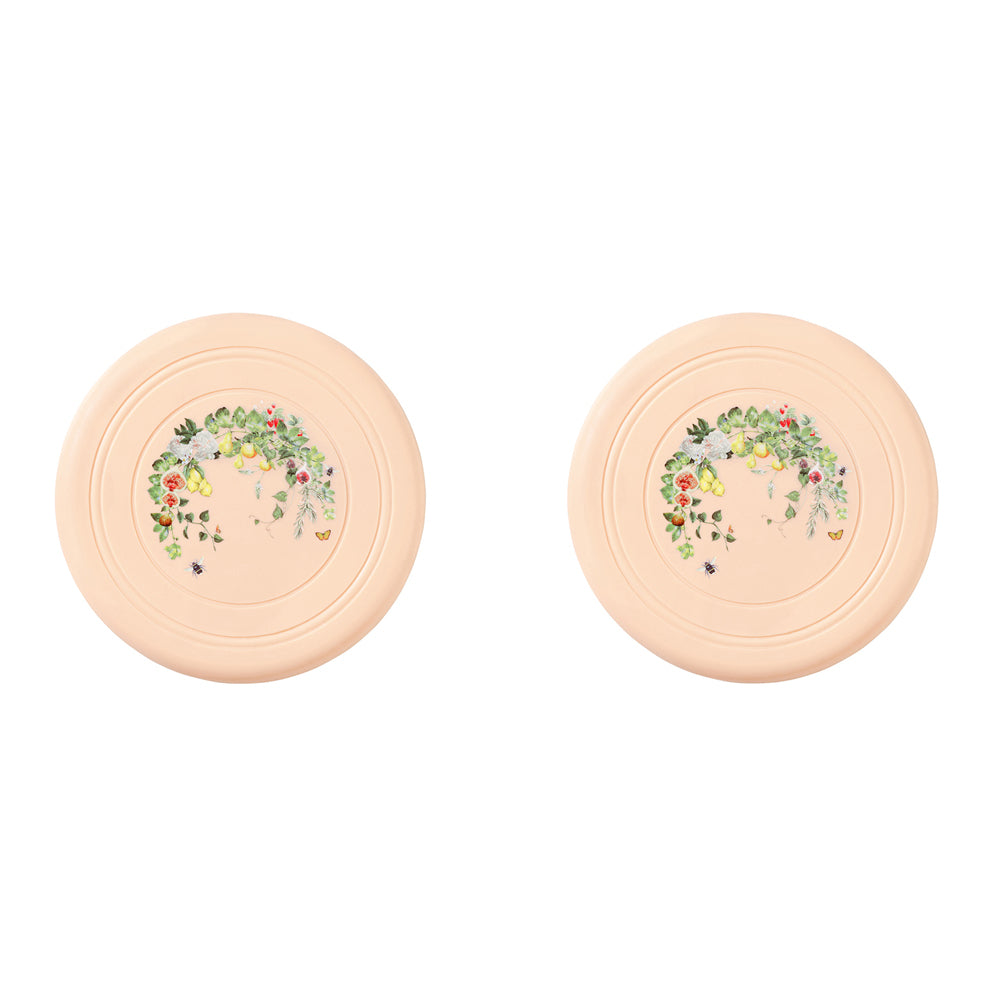2x Gummi The Commons Dog Toy Flying Disc Outdoor Toy - Peach