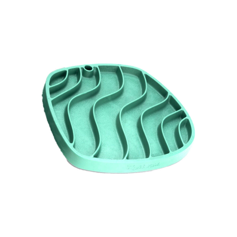 West Paw Waves Feast Pet Dog Lick Mat Slow Feeder Plate Kelp