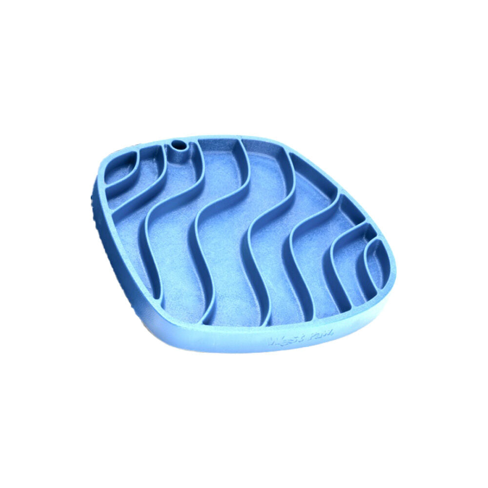 West Paw Waves Feast Pet Dog Lick Mat Slow Feeder Plate Marine