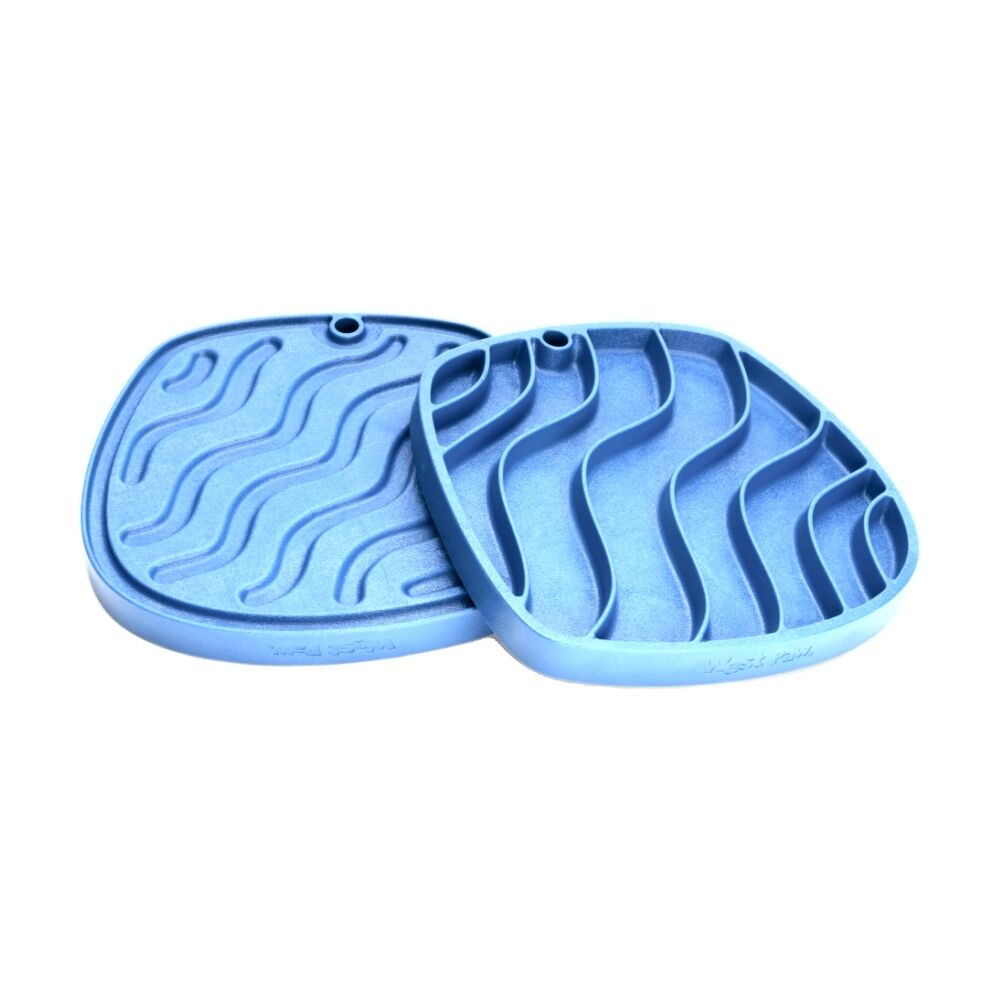 West Paw Waves Feast Pet Dog Lick Mat Slow Feeder Plate Marine
