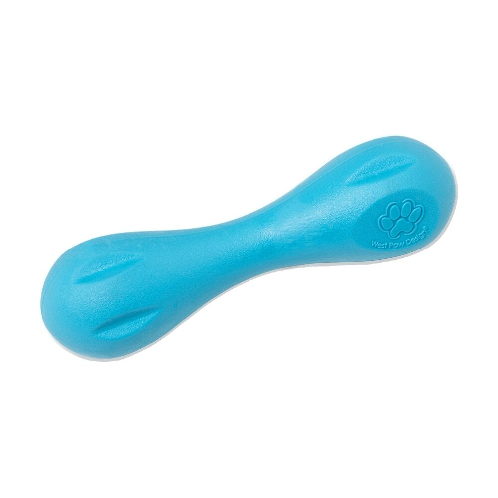 2PK West Paw Hurley Bone Pet Dog Fetch Throwing Chew Toy Small Aqua Blue