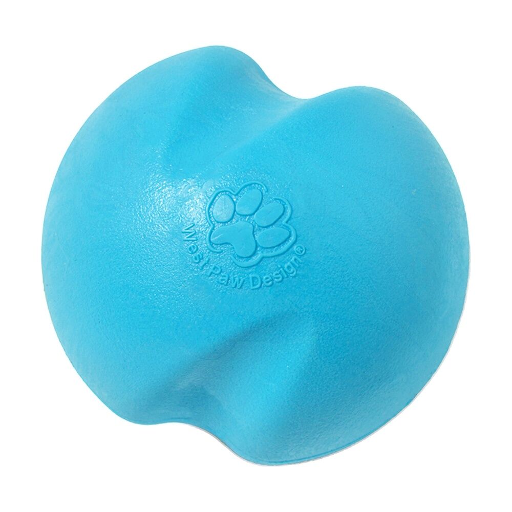 West Paw Jive Pet Dog Ball Throwing Soft Chew Toy Small Aqua Blue