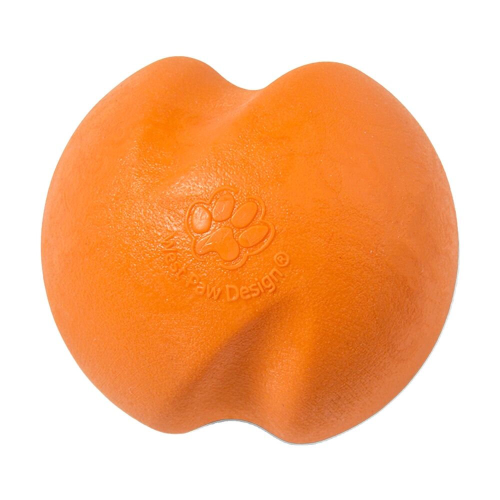 2PK West Paw Jive Pet Dog Ball Throwing Soft Chew Toy Small Tangerine