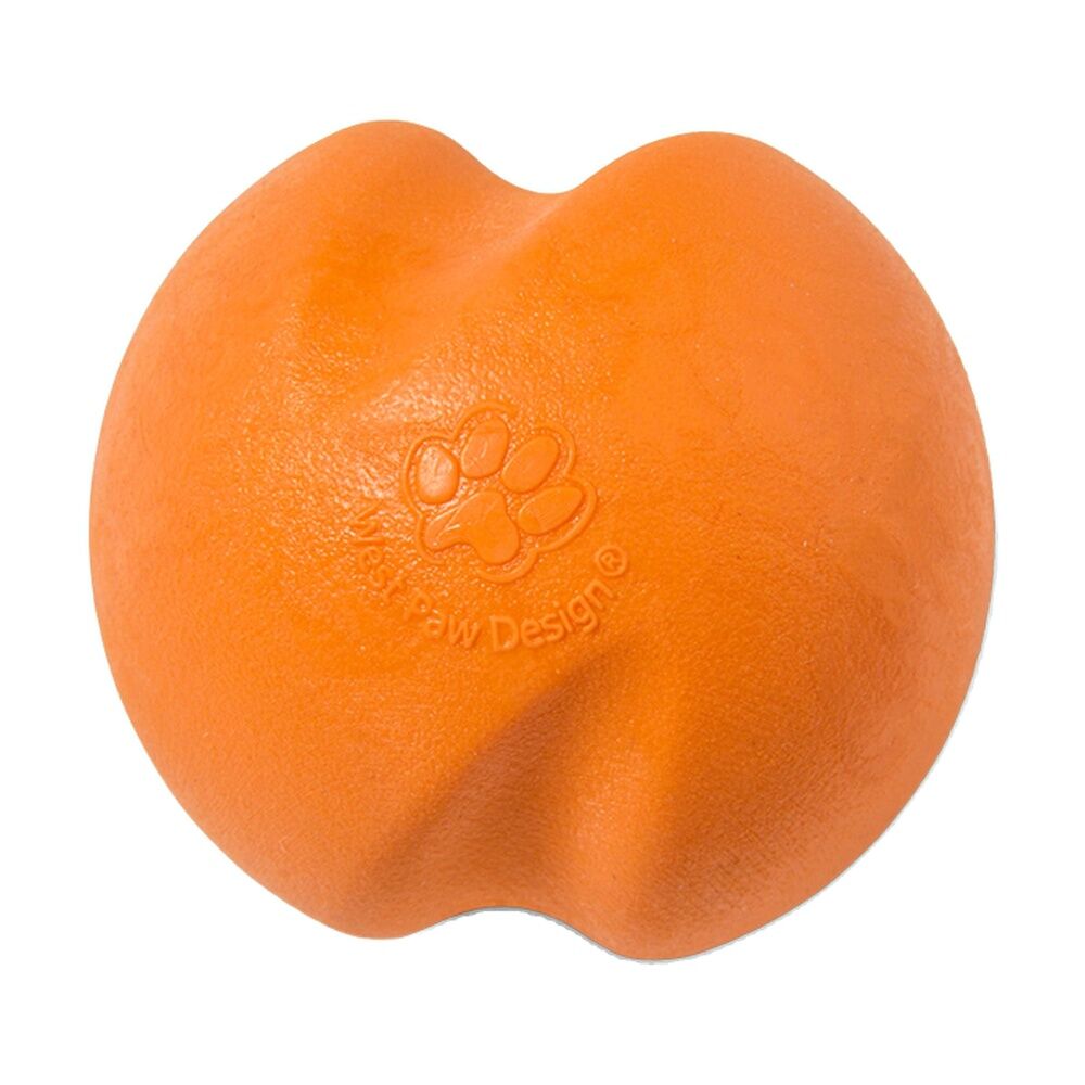 West Paw Jive Pet Dog Ball Throwing Soft Chew Toy Extra Small Tangerine
