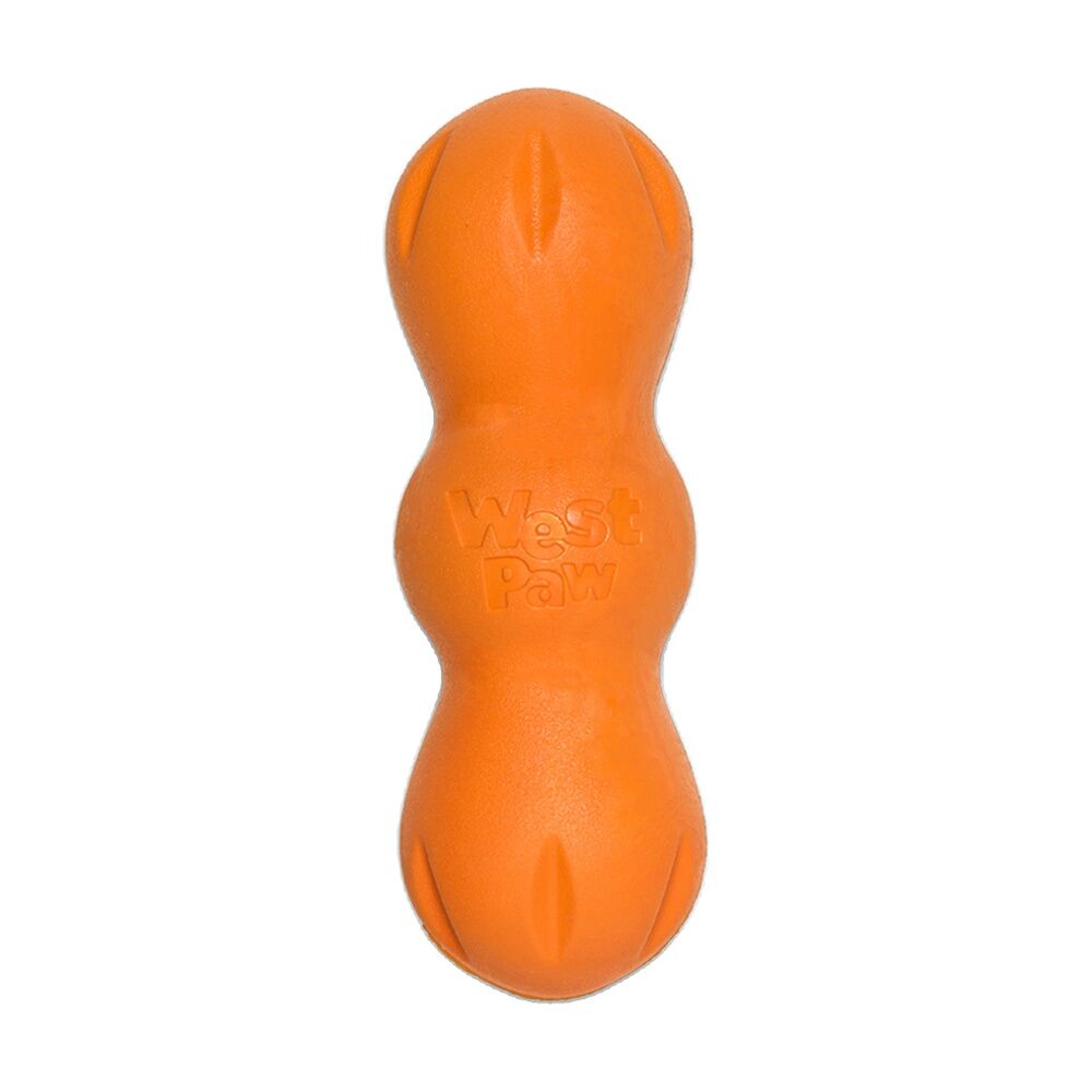 West Paw Rumpus Durable Pet Dog Throwing Soft Super Chew Toy Medium Tangerine