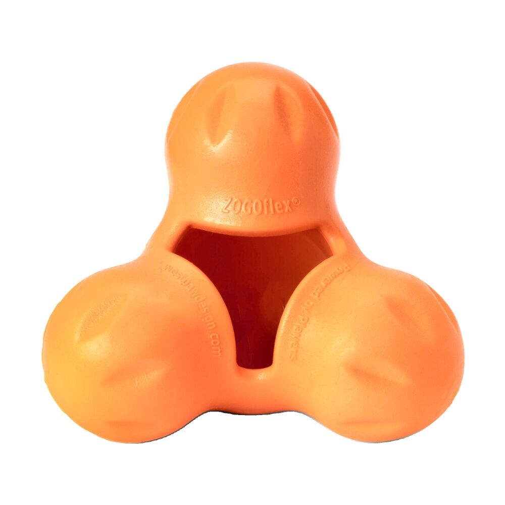 West Paw Tux Pet Dog Treat Dispenser Soft Chew Toy Tangerine