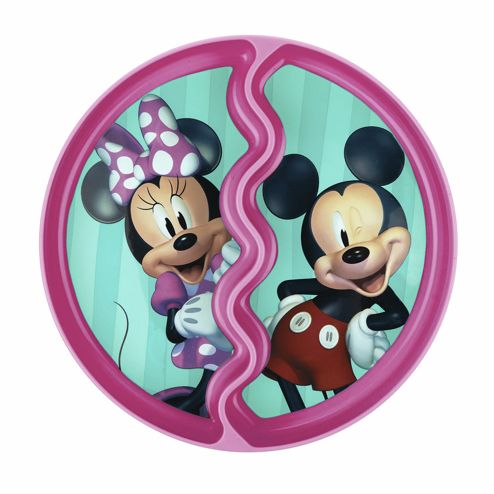 2PK Disney Junior Minnie Mouse Suction Plate Kids 12m+ Pink
