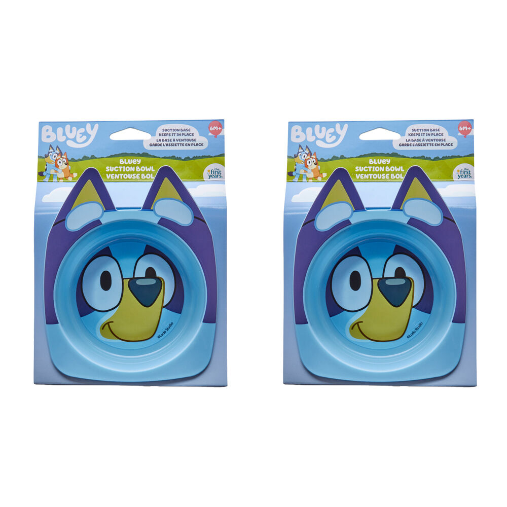2PK The First Years Bluey Character Children's Bowl with Suction Base BPA Free 6m+