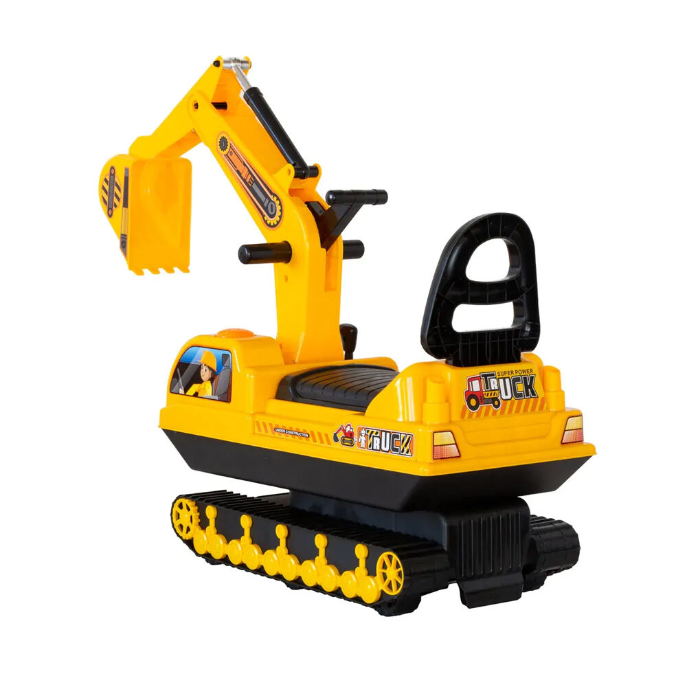 Lenoxx Kids Manual Ride-on Excavator w/Sturdy Track & Dual Levers 3y+ Yellow